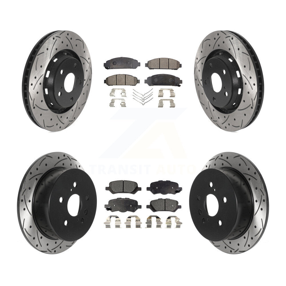 Kit de plaquettes semi-métalliques de Rotor de frein à fente avant et arrière, pour Toyota Venz 09-16