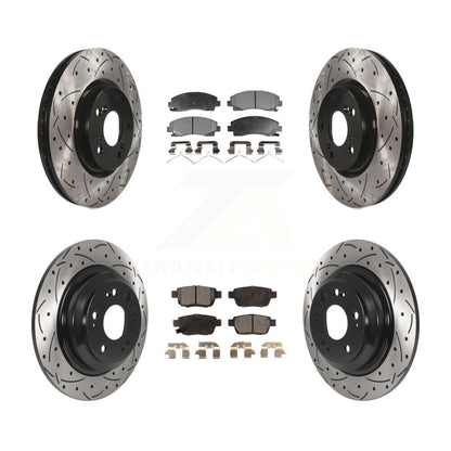 Kit de plaquettes de frein semi-métalliques pour Rotor de frein à fente avant et arrière, pour Acura T 2009 – 2014