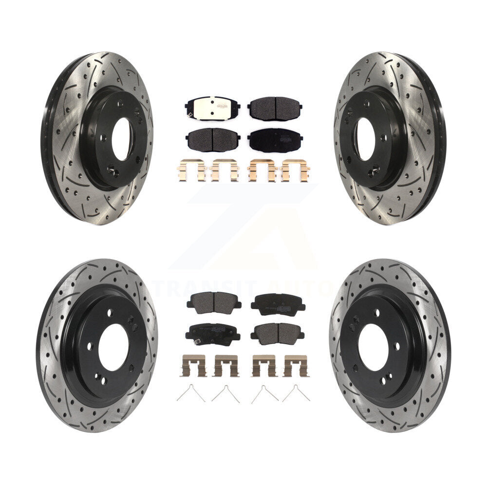Kit de plaquettes semi-métalliques de Rotor de frein à fente avant et arrière, pour Kia Forte5 Hyunda