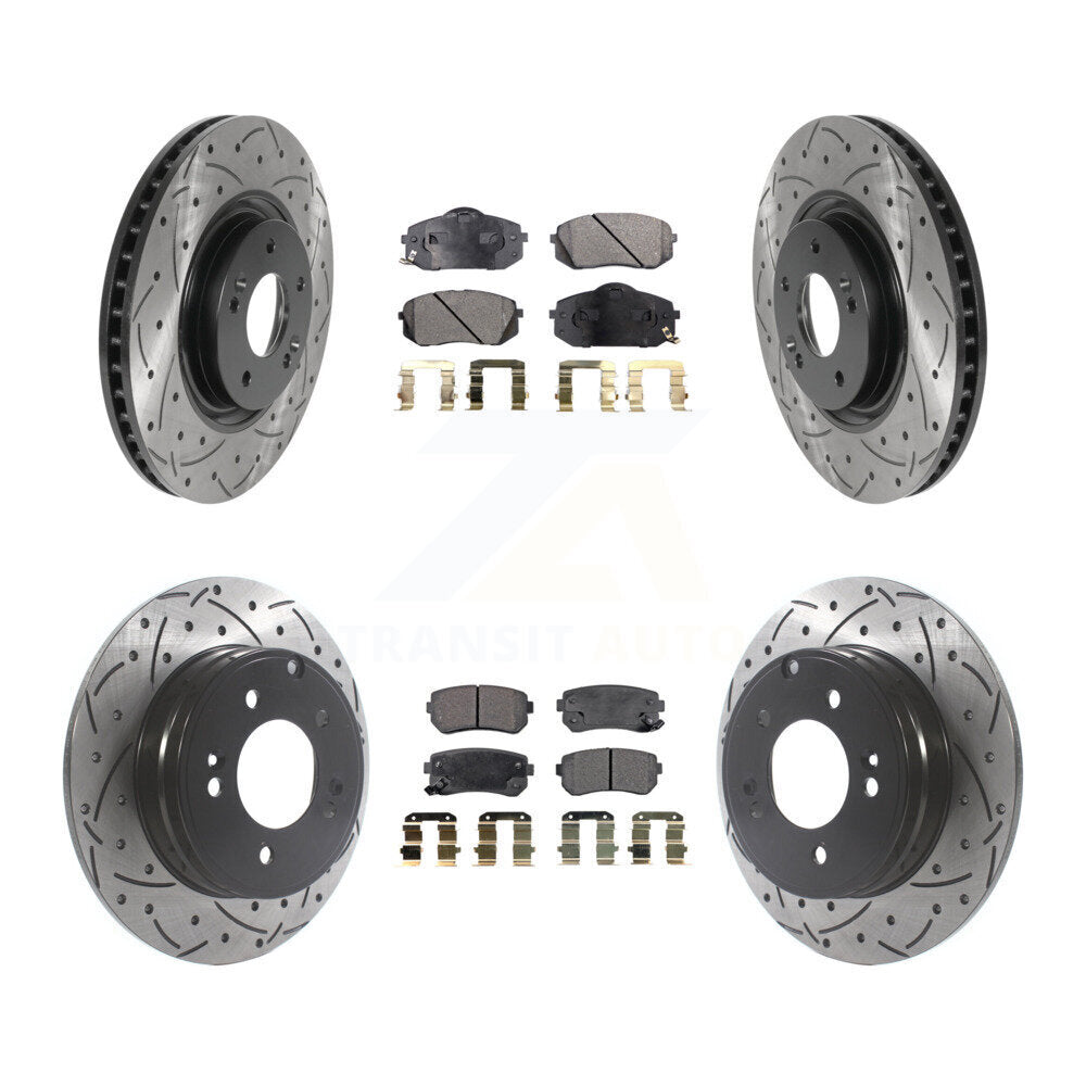 Kit de plaquettes semi-métalliques de Rotor de frein à fente avant et arrière, pour Hyundai Tucson Ki