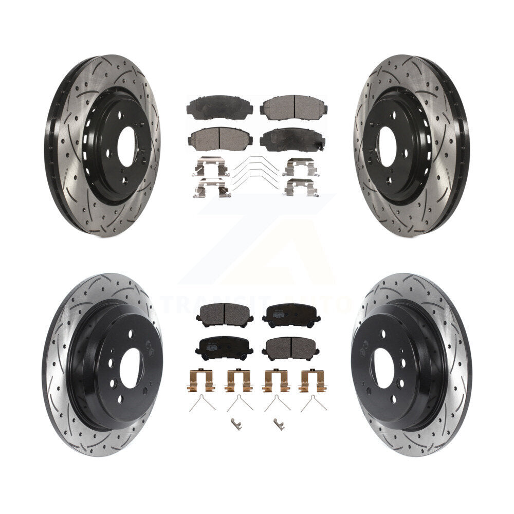 Kit de plaquettes semi-métalliques de Rotor de frein de fente de forage avant et arrière pour Honda Passpor 19-24