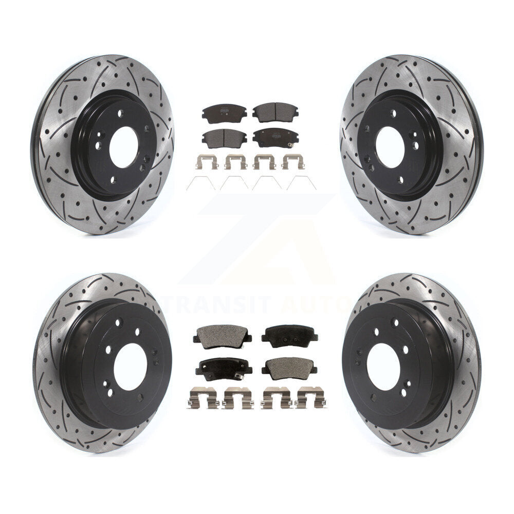 Kit de plaquettes semi-métalliques de Rotor de frein à fente avant et arrière, pour Hyundai Tucson Ki