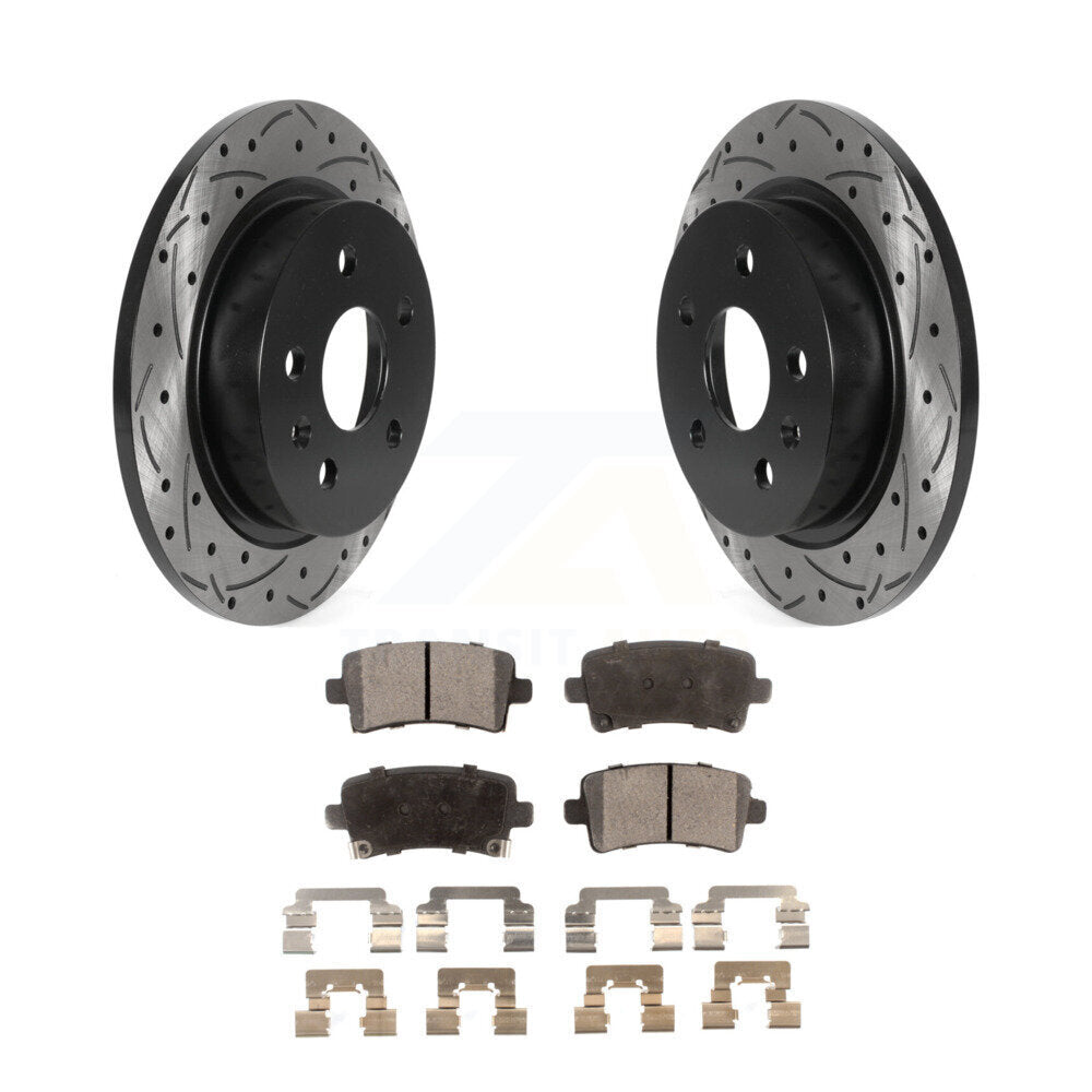 Rotor de frein à fente arrière percé et Kit de plaquettes semi-métalliques pour Chevrolet Malibu Buic