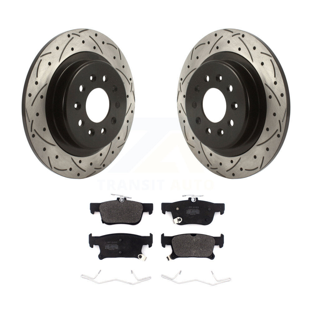 Kit de plaquettes semi-métalliques de Rotor de frein à disque de fente de forage enduit arrière pour Buick Envisio
