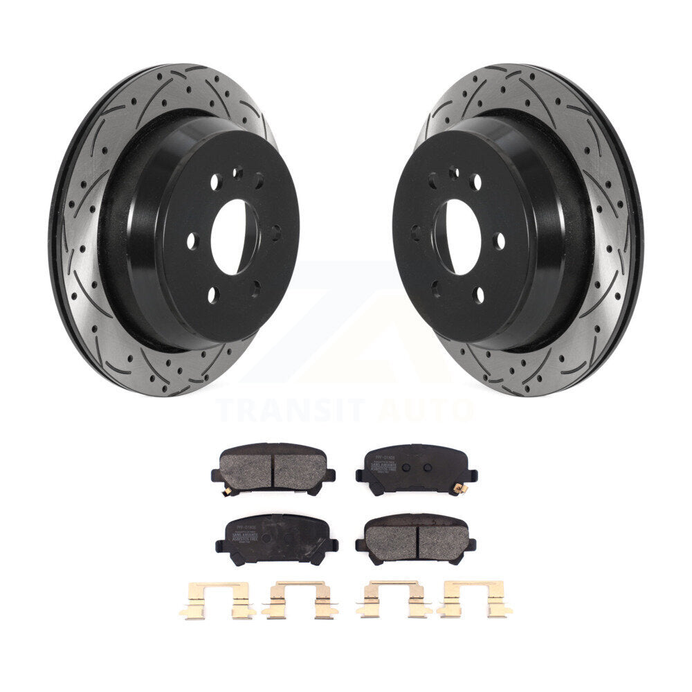 Rotor de frein à fente arrière percé et Kit de plaquettes semi-métalliques pour Chevrolet Colorado GM