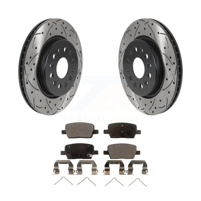 Kit de plaquettes semi-métalliques de Rotor de frein de fente de forage arrière pour Chevrolet Cadillac XT5 GM