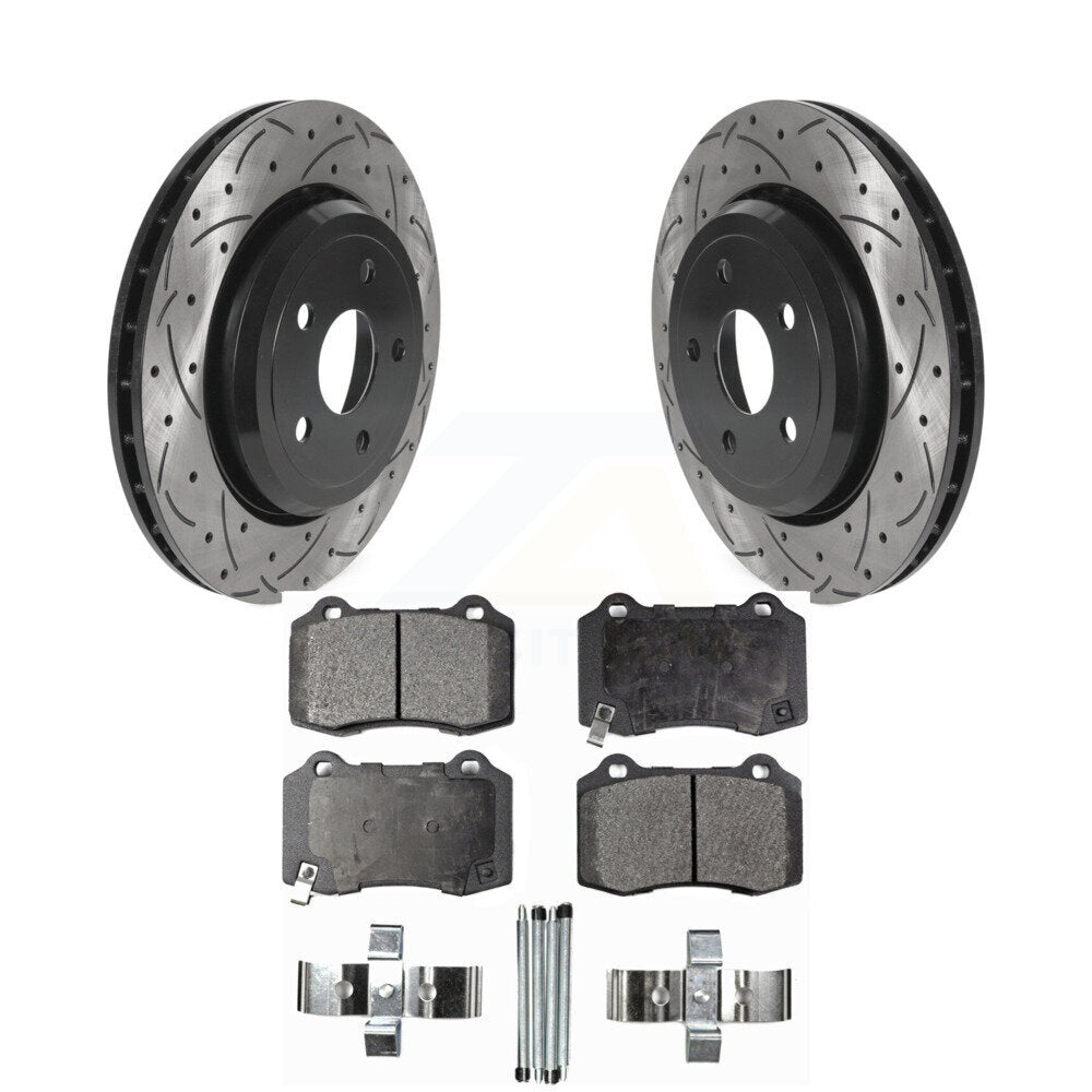 Kit de plaquettes semi-métalliques de Rotors de frein de fente de forage arrière pour Jeep Grand Cherokee Dodg