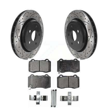 Kit de plaquettes semi-métalliques de Rotors de frein de fente de forage arrière pour Jeep Grand Cherokee Dodg