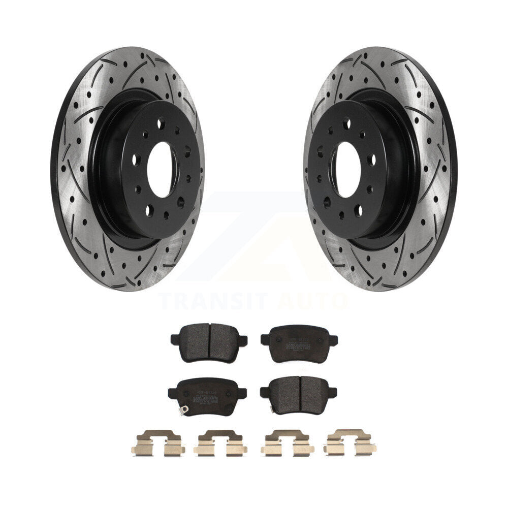 Kit de plaquettes semi-métalliques de Rotor de frein à disque à fente arrière percée pour Fiat 500 2014 – 2020