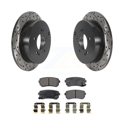 Rotor de frein à fente percée arrière et Kit de plaquettes semi-métalliques pour Hyundai Tucson Kia AW