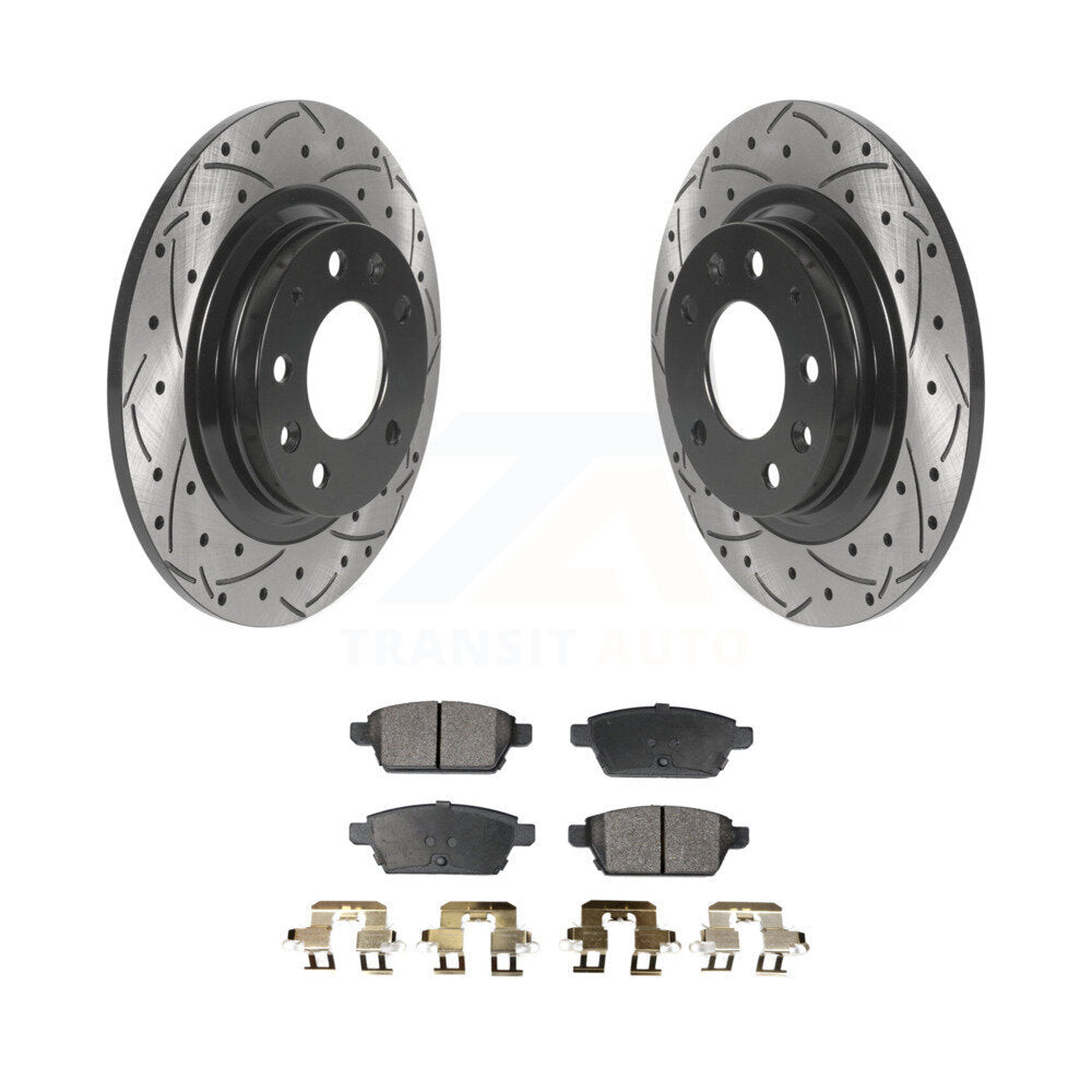 Rotors de frein à fente arrière percés, Kit de plaquettes semi-métalliques pour Ford Fusion Mazda 6 MK