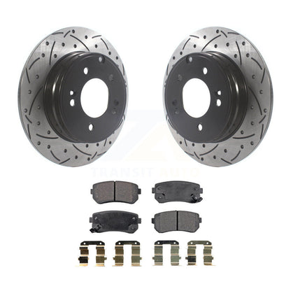 Rotors de frein à fente arrière, Kit de plaquettes semi-métalliques pour Hyundai Tucson Sonata Ki