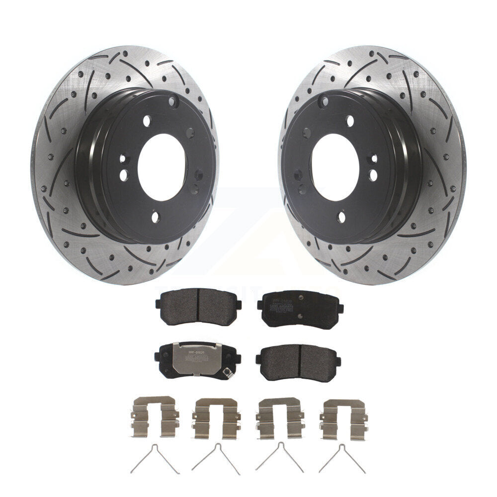 Rotors de frein à fente arrière, Kit de plaquettes semi-métalliques pour Hyundai Sonata Kia Optim