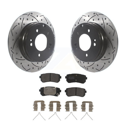 Rotors de frein à fente arrière, Kit de plaquettes semi-métalliques pour Hyundai Sonata Kia Optim