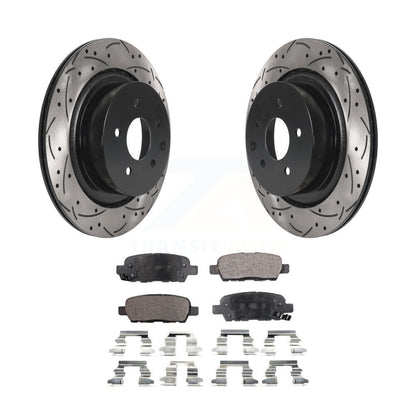 Kit de plaquettes semi-métalliques de Rotor de frein à disque de fente de forage de manteau arrière pour INFINITI G35 Q6