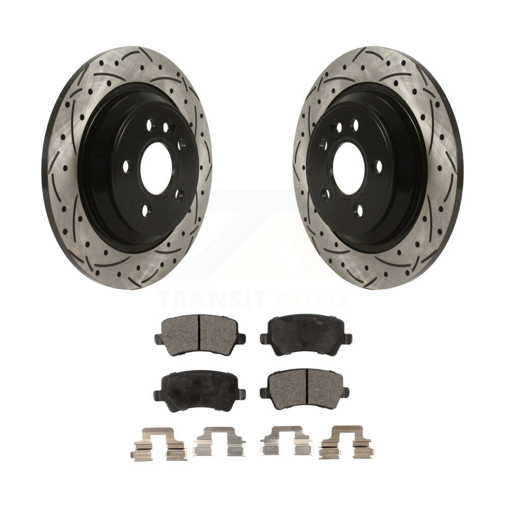 Kit de plaquettes semi-métalliques de Rotor de frein de fente de forage arrière pour Volvo XC70 S60 V60 S80 V7