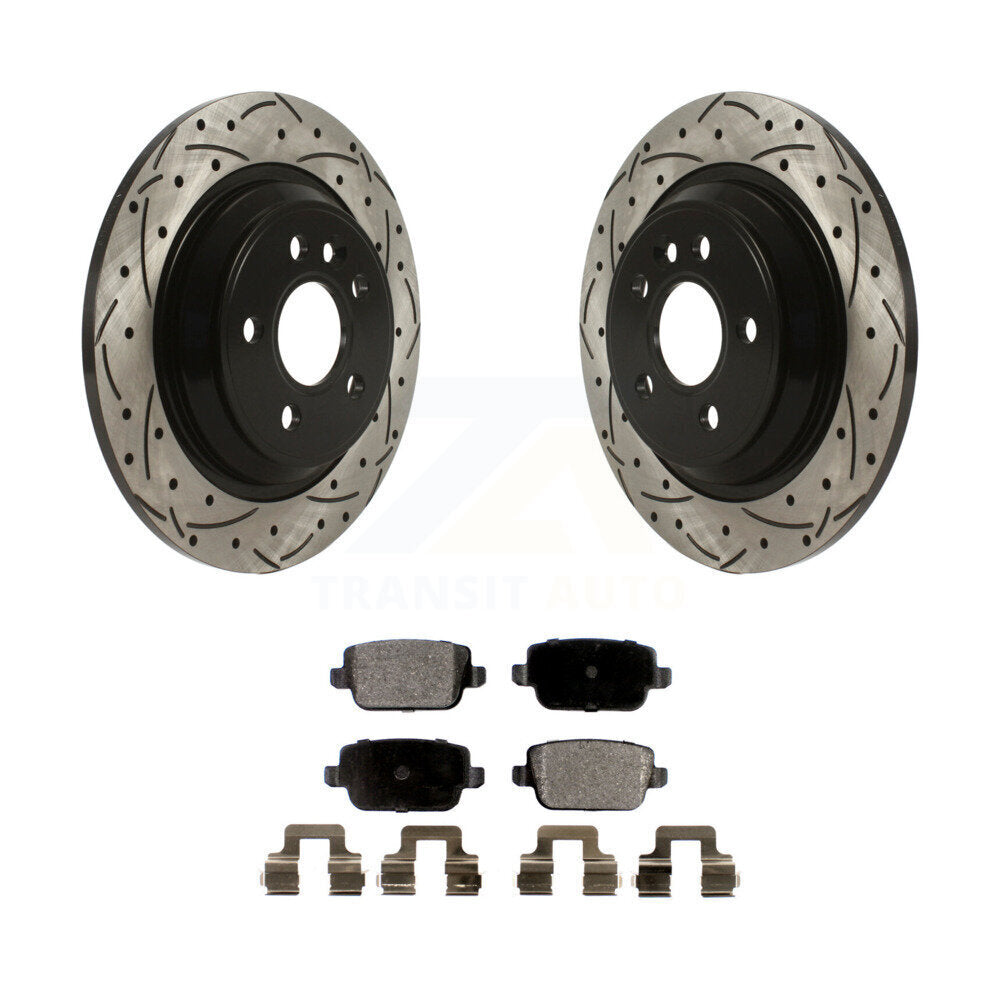 Kit de plaquettes de frein semi-métalliques pour rotors de frein arrière à fente percée pour Volvo S80 FW 2008-2011