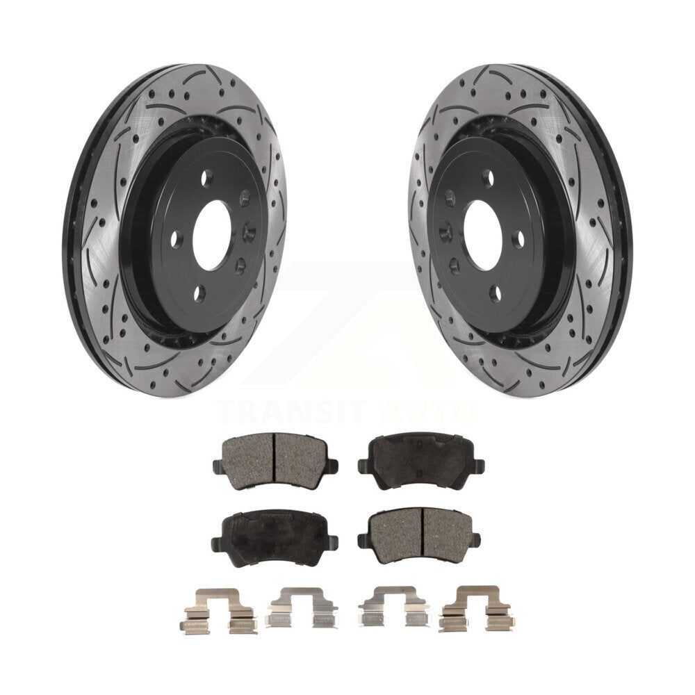 Kit de plaquettes semi-métalliques de Rotor de frein de fente de forage arrière pour Volvo XC70 S60 V60 S80 V7