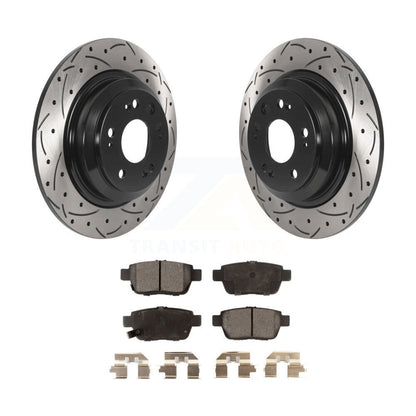 Kit de plaquettes de frein à disque semi-métalliques avec fentes percées arrière pour Acura T 2009-2014