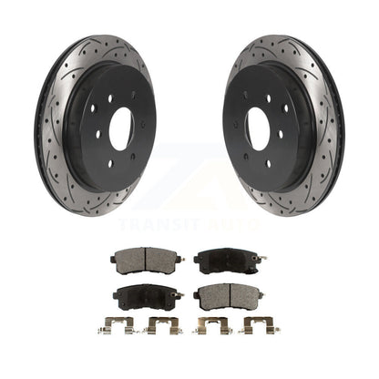 Kit de plaquettes semi-métalliques de rotors de frein de fente de forage arrière pour INFINITI QX80 Nissan QX5