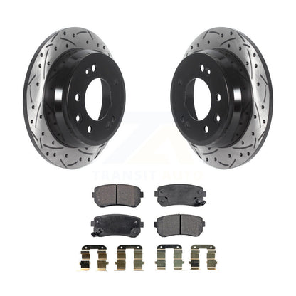 Kit de plaquettes semi-métalliques de Rotor de frein de fente de forage arrière pour Hyundai Elantra Tucson Ki