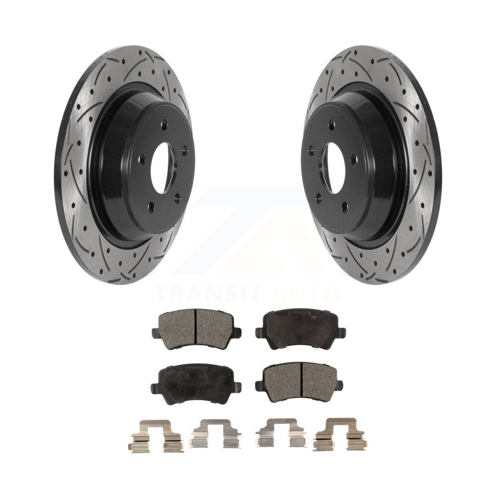 Kit de plaquettes de frein semi-métalliques pour rotors de frein à fente arrière percés pour Land Rover Range Evoqu