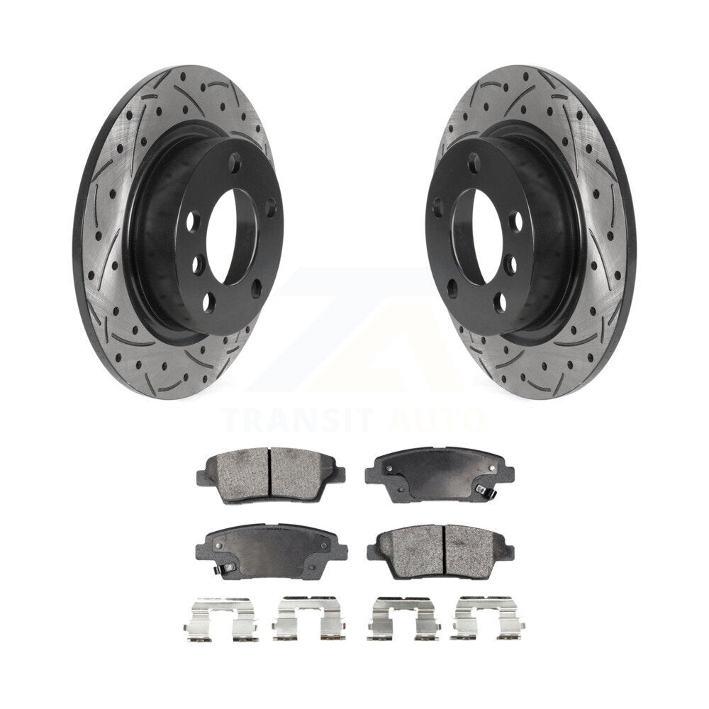 Rotor de frein à fente arrière percé et Kit de plaquettes semi-métalliques pour Mini Cooper Countryma