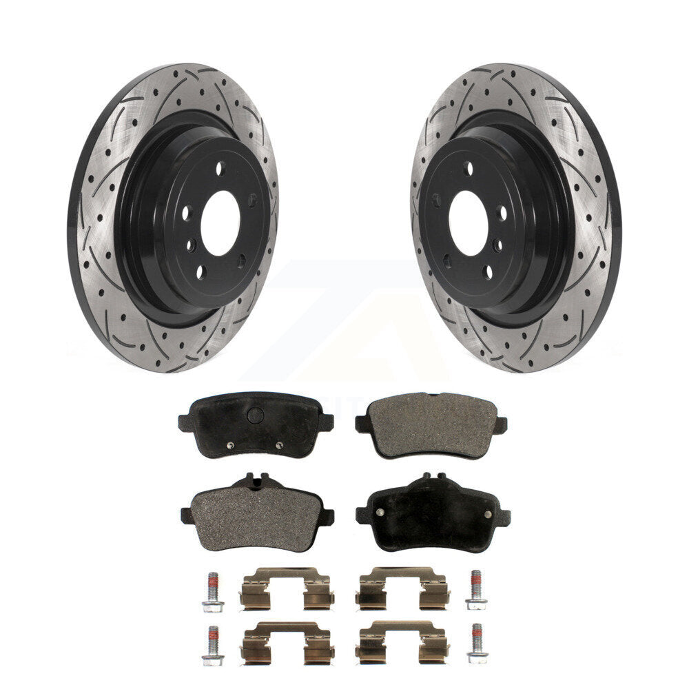 Kit de plaquettes semi-métalliques de Rotor de frein de fente de forage arrière pour Mercedes-Benz ML350 GLE35