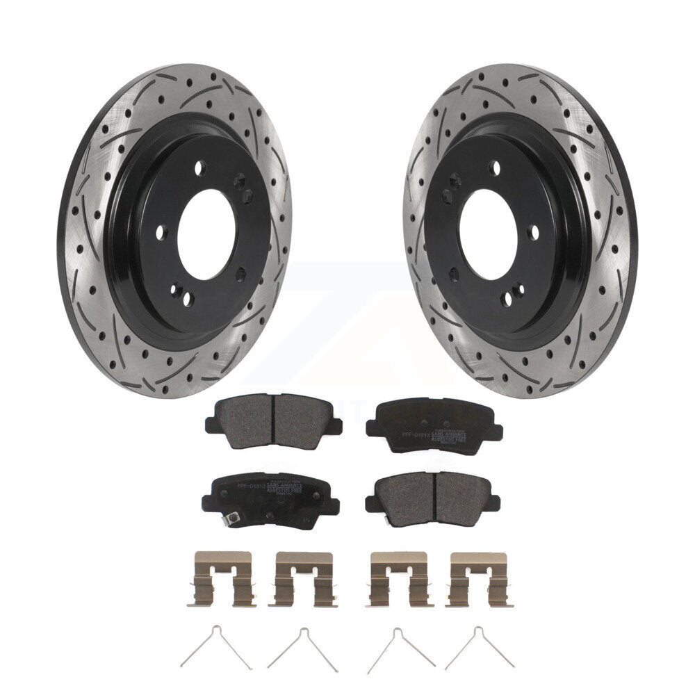 Kit de plaquettes semi-métalliques de Rotor de frein de fente de forage arrière pour Hyundai Kia Sonata Elantr