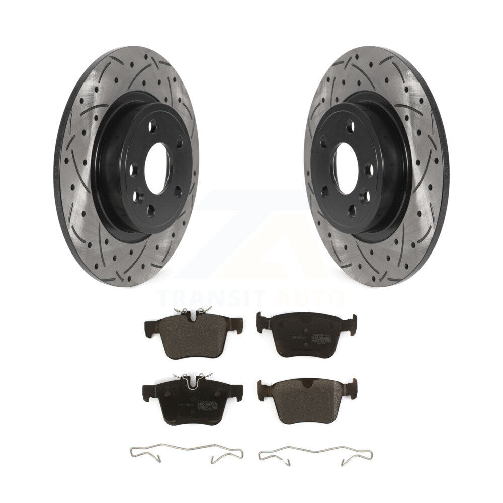 Kit de plaquettes semi-métalliques de Rotor de frein de fente de forage arrière pour Land Rover Discovery Spor