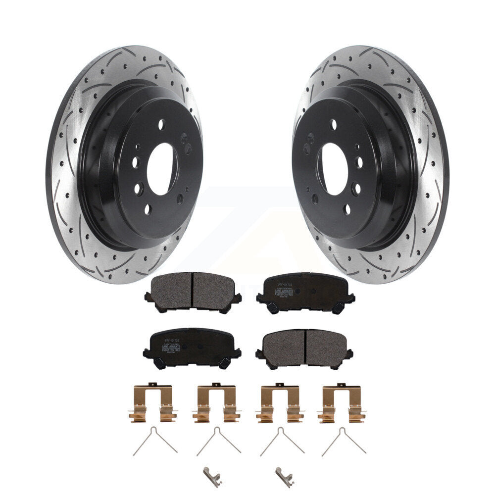Kit de plaquettes semi-métalliques de Rotor de frein à disque de fente de forage arrière pour Honda Pilot Ridgelin