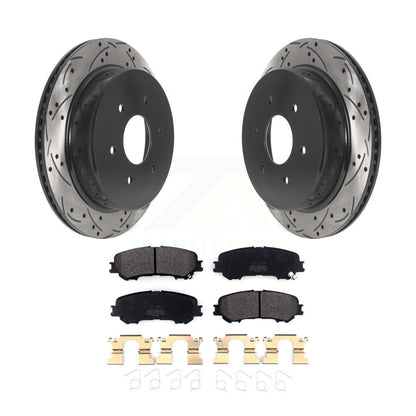 Rotor de frein à fente arrière percé et kit de plaquettes semi-métalliques pour Nissan TITA 2017-2023