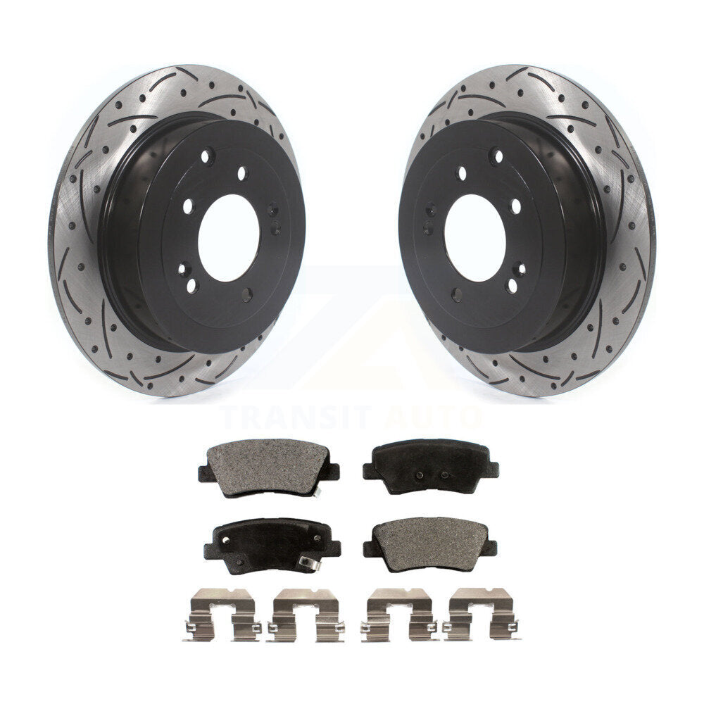 Rotors de frein à disque à fente arrière, Kit de plaquettes semi-métalliques pour Hyundai Tucson Ki