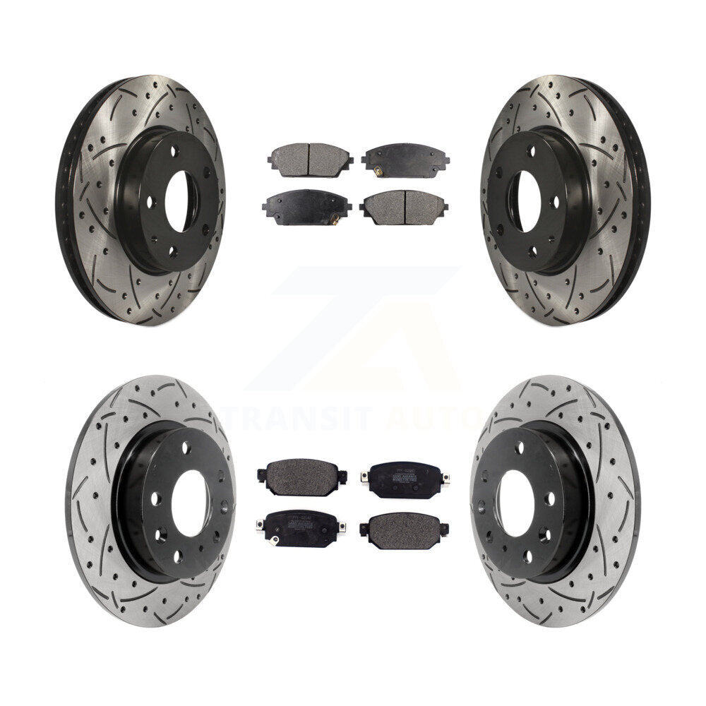 Kit de plaquettes semi-métalliques de Rotor de frein de fente de forage avant et arrière pour Mazda CX-3 FW 19-22