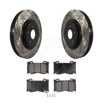 Kit de plaquettes semi-métalliques de Rotor de frein de fente de forage avant pour INFINITI Q50 G37 Nissan