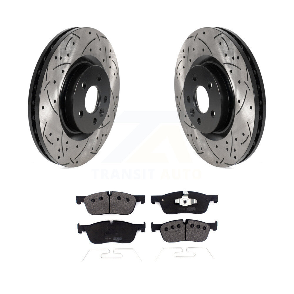 Kit de plaquettes semi-métalliques de Rotor de frein à disque de fente de forage avant pour Land Rover Discover