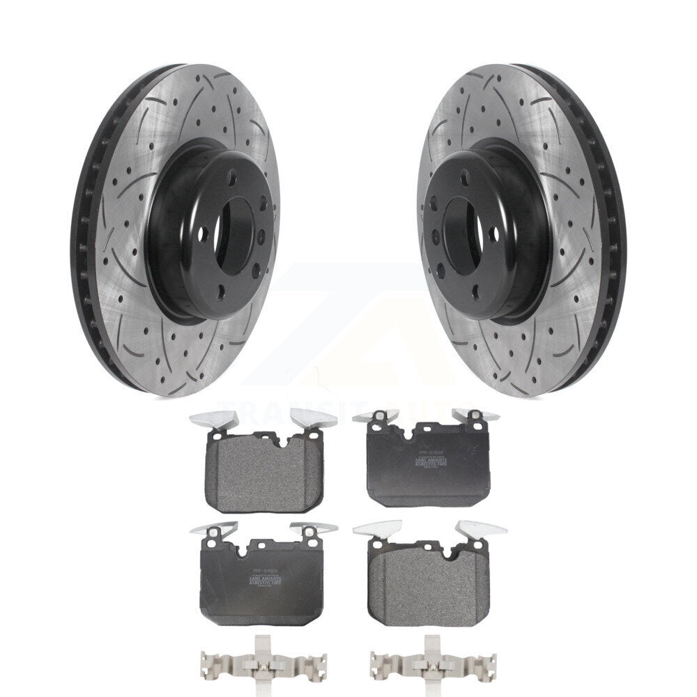 Kit de plaquettes semi-métalliques de Rotor de frein de fente de forage avant pour BMW 328i xDrive 330i 320