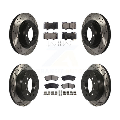 Kit de plaquettes semi-métalliques de Rotor de frein de fente de forage avant et arrière pour Toyota 4Runner Lexu