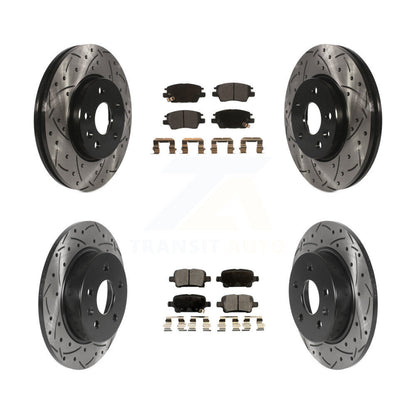 Kit de plaquettes semi-métalliques de Rotor de frein de fente de forage avant et arrière pour Chevrolet Cruze Bol