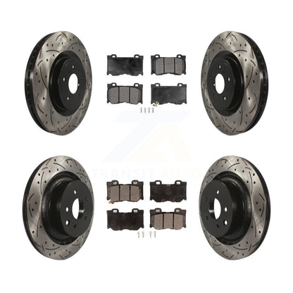 Kit de rotor de frein à fente percée avant et arrière et plaquettes semi-métalliques pour INFINITI G37 RW