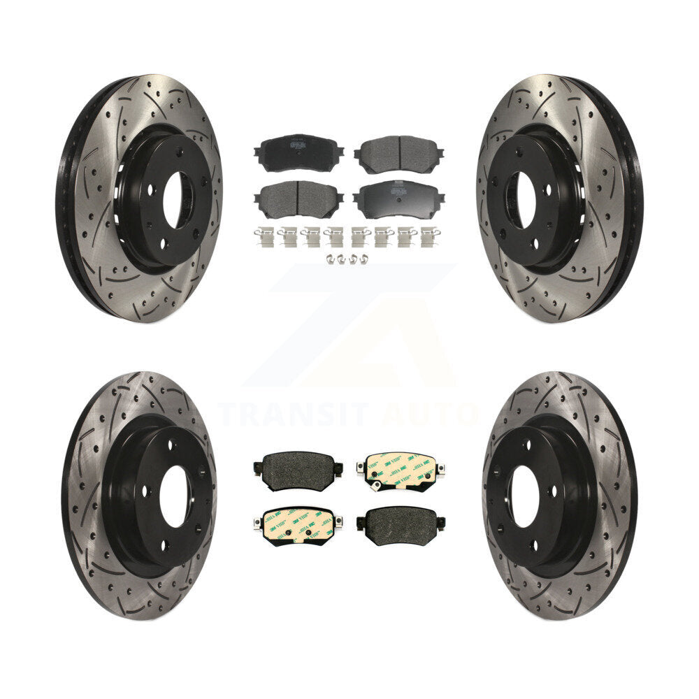Kit de plaquettes semi-métalliques pour rotors de frein à disque, fente de perçage avant et arrière, pour Mazda