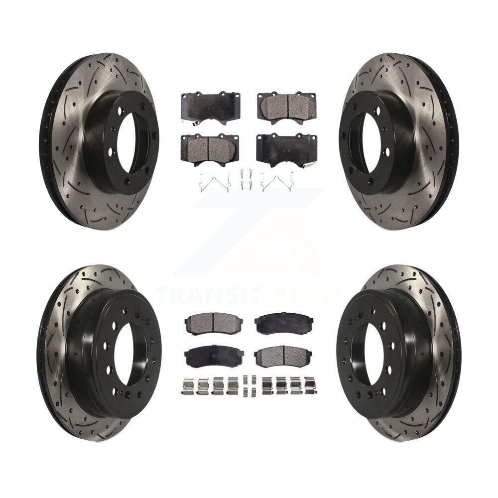 Kit de plaquettes de frein semi-métalliques pour rotors de frein à fente avant et arrière, pour Toyota FJ Cruise