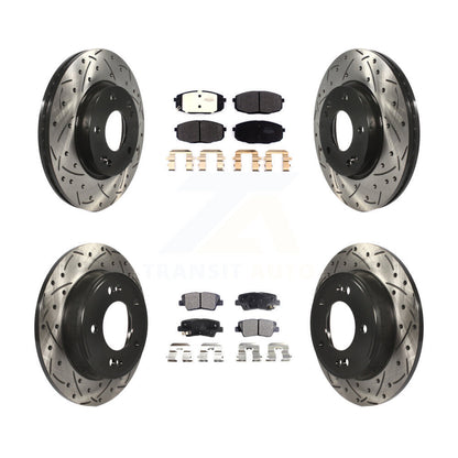 Kit de plaquettes semi-métalliques de Rotor de frein à fente avant et arrière, pour Kia Sou 2014 – 2016