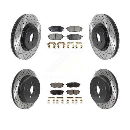 Kit de plaquettes semi-métalliques de Rotor de frein de fente de forage avant et arrière pour Subaru Forester 2.0