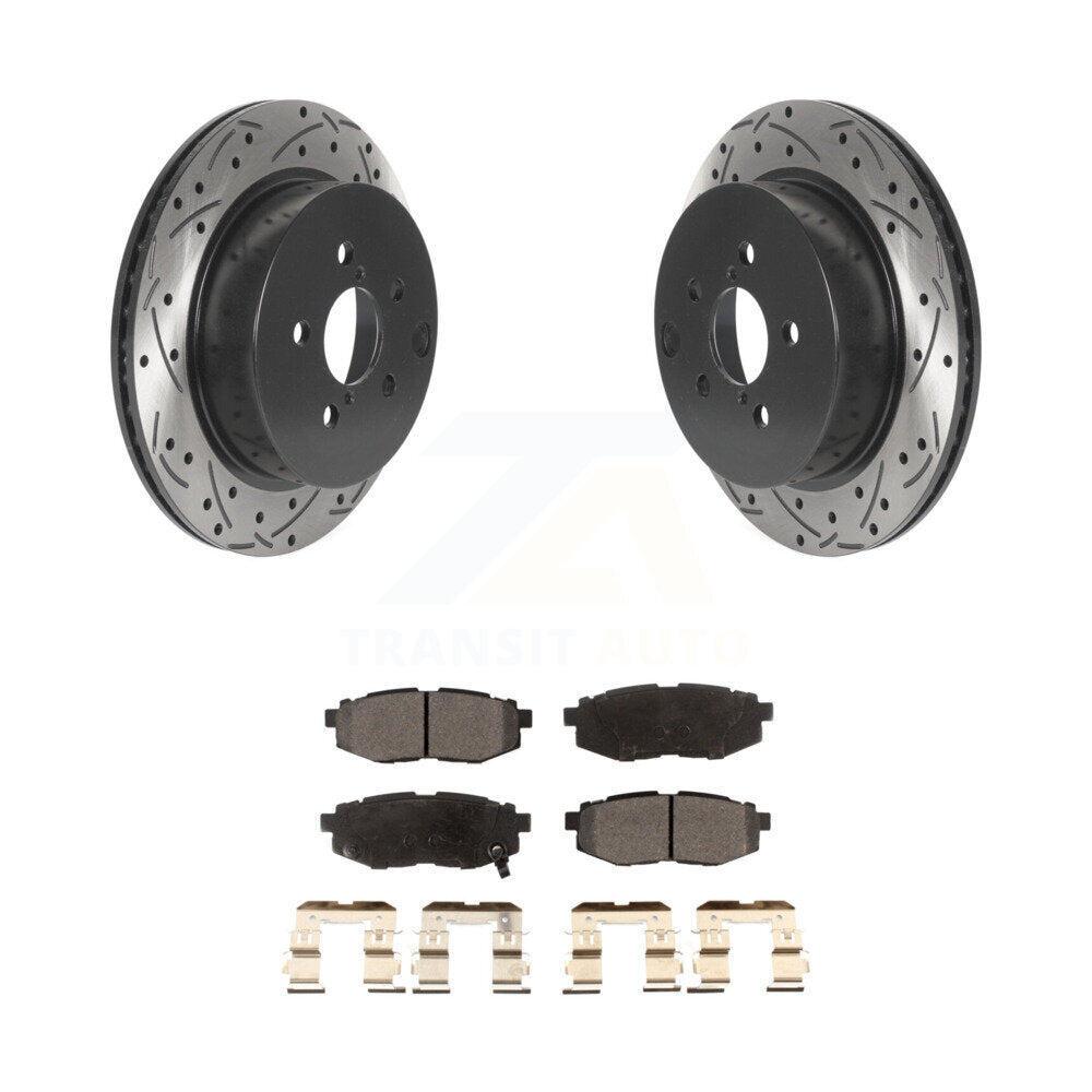 Kit de plaquettes semi-métalliques de Rotor de frein de fente de forage arrière pour Subaru Forester 2.0 14-18