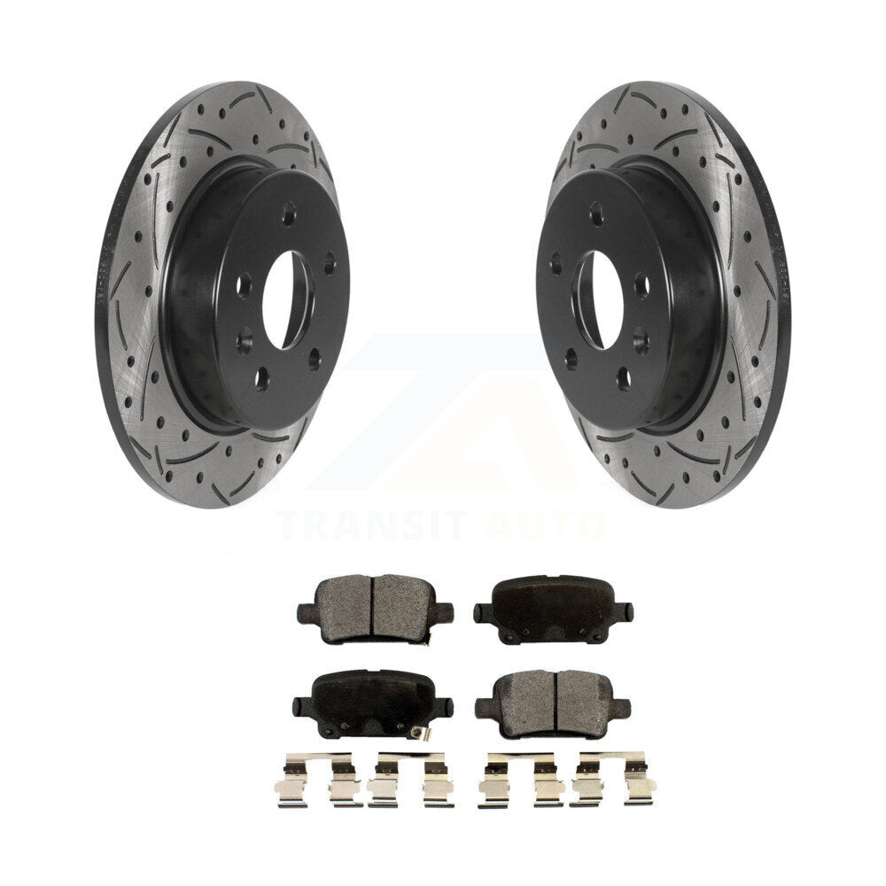 Rotors de frein à fente arrière percés, Kit de plaquettes semi-métalliques pour Chevrolet Cruze Bolt E