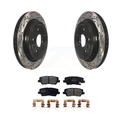 Kit de plaquettes semi-métalliques de Rotor de frein à disque à fente percée à revêtement arrière pour Cadillac CT