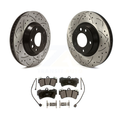 Kit de plaquettes semi-métalliques de Rotor de frein à fente avant percée, pour Audi Q7 Porsche Cayenn