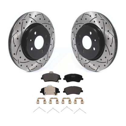 Rotors de frein à fente avant percés, Kit de plaquettes semi-métalliques pour Kia Rio Hyundai Accen