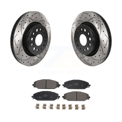 Kit de plaquettes semi-métalliques de rotor de frein à disque fendu percé à revêtement avant pour Ram 150
